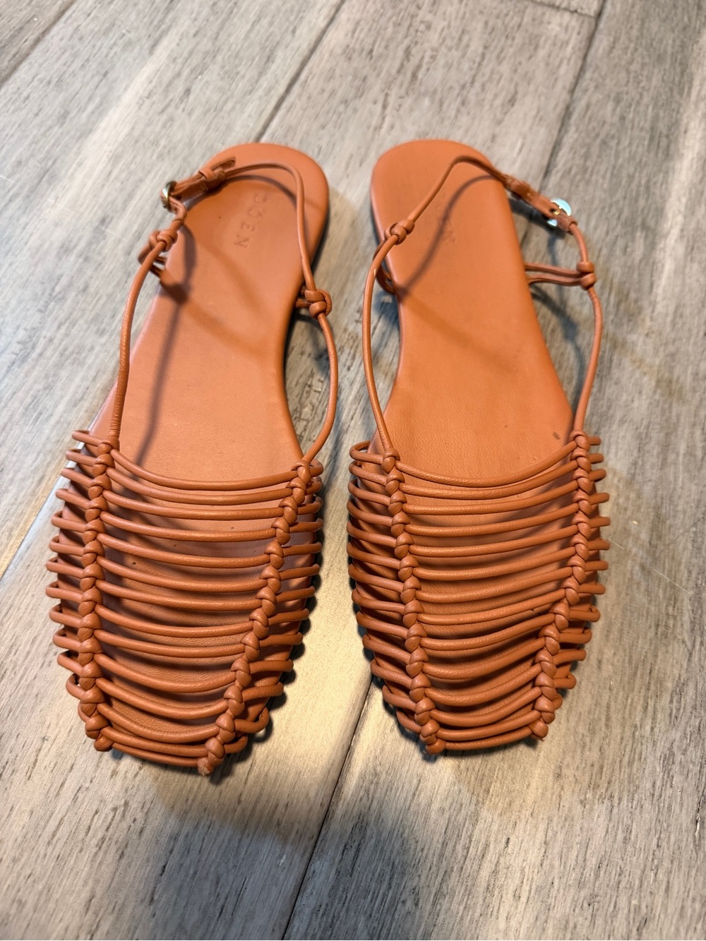 Women’s DOEN Paloma Leather Strappy Braided Flat Sandals